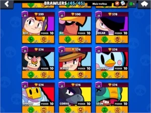 Conta Brawl Stars 25k trof - 45/45 brawlers (todos full)