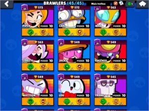 Conta Brawl Stars 25k trof - 45/45 brawlers (todos full)