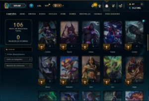 Esmeralda 3 com 55 Champs e 4 Skins ( MONO ADC ) - League of Legends LOL