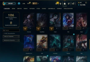 Esmeralda 3 com 55 Champs e 4 Skins ( MONO ADC ) - League of Legends LOL