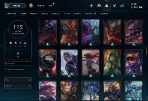 Conta prata 3 com 150 Champs e 112 Skins + 2 Miticas - League of Legends LOL