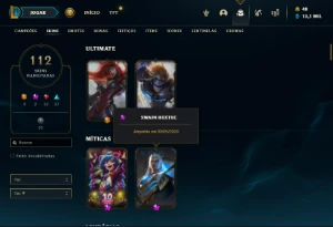Conta prata 3 com 150 Champs e 112 Skins + 2 Miticas - League of Legends LOL