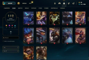 Conta prata 3 com 150 Champs e 112 Skins + 2 Miticas - League of Legends LOL