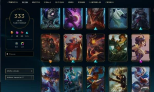 Unranked com TODOS os champs e 332 Skins + 9 Prestigios - League of Legends LOL