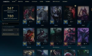 Unranked com TODOS os champs e 332 Skins + 9 Prestigios - League of Legends LOL