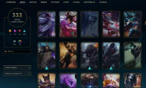 Unranked com TODOS os champs e 332 Skins + 9 Prestigios - League of Legends LOL