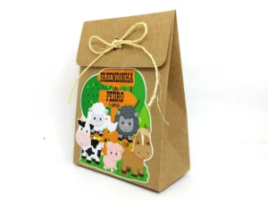 Kit Colorir e Modelar Fazendinha com Sacola Kraft P - Artesanato e Personalizados