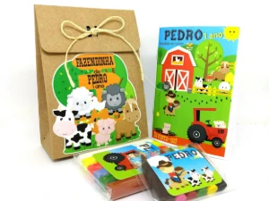 Kit Colorir e Modelar Fazendinha com Sacola Kraft P