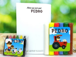 Kit Colorir e Modelar Fazendinha com Sacola Kraft P - Artesanato e Personalizados