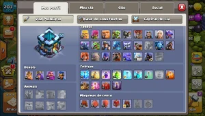 Cv 13 bem upado + lendária no perfil + base 7 full + CR - Clash of Clans