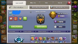 Cv 13 bem upado + lendária no perfil + base 7 full + CR - Clash of Clans