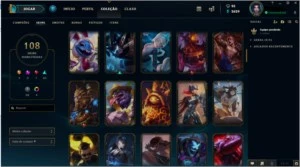 Conta Plat 2, quase todos champs, 108 skins. - League of Legends LOL