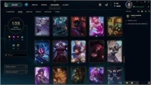 Conta Plat 2, quase todos champs, 108 skins. - League of Legends LOL