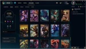 Conta Plat 2, quase todos champs, 108 skins. - League of Legends LOL