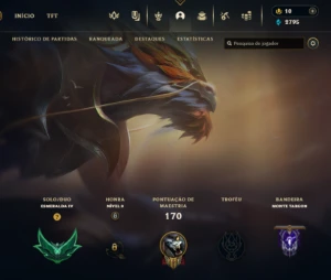 Conta LOL Esmeralda 4 nível 70, pronta para uso. - League of Legends