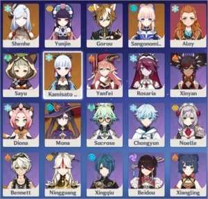 Ayaka + Kokomi c1 + Shenhe + Mona + Amos AR 49 - Genshin Impact