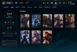 Prata 4 com 150 Champs e 202 Skins + 8 Vitoriosas - League of Legends LOL