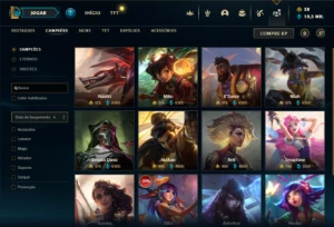 Prata 4 com 150 Champs e 202 Skins + 8 Vitoriosas - League of Legends LOL