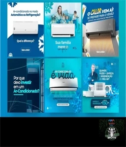 Pack Artes Manutenção Ar Condicionado Psd Editáveis - Serviços Digitais