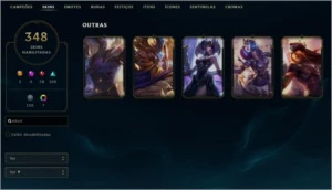 CONTA GOLD III -- 348 SKINS - League of Legends LOL