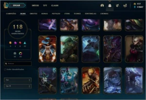 conta lol diamante IV 118 skins com 17k de EA - League of Legends