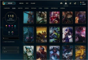 conta lol diamante IV 118 skins com 17k de EA - League of Legends