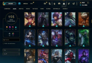 Ouro 2 com TODOS os champs e 155 Skins + 2200 RP - League of Legends LOL