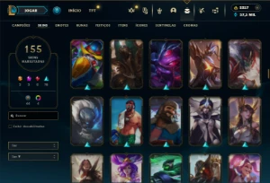 Ouro 2 com TODOS os champs e 155 Skins + 2200 RP - League of Legends LOL