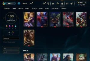 Ouro 2 com TODOS os champs e 155 Skins + 2200 RP - League of Legends LOL