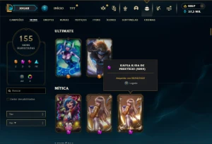 Ouro 2 com TODOS os champs e 155 Skins + 2200 RP - League of Legends LOL