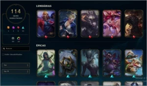 CONTA DIAMANTE 4 TODOS CHAMPS, 114 SKINS, LEVEL 326 - League of Legends LOL