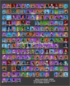 Wildcat, Blak Knight, Minty, Mako Glider e todas Esquiadoras - Fortnite