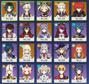CONTA AR35 COM PERSONAGENS 5 ESTRELAS - AMERICA - Genshin Impact