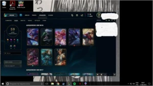 CONTA PLATINA S7, GOLD S6, LVL 81, 59 SKINS E 99 CAMPEÕES - League of Legends LOL