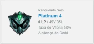 CONTA LOL PLATINA 4 // MMR BOM // OTIMA CONTA PARA SMURF - League of Legends