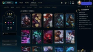 Conta no lol Ouro 1 com 190skins e todos os champs - League of Legends