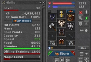 Char lvl 98 EK, 10 dias de voucher mais maker 43 GARNERA - Tibia