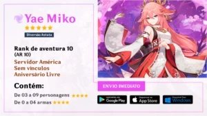 Conta Iniciante | Yae Miko - AR 10 - Genshin Impact