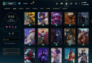 Conta prata 4 com TODOS os champs e 210 Skins + 2000 RP - League of Legends LOL