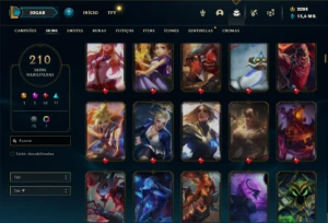 Conta prata 4 com TODOS os champs e 210 Skins + 2000 RP - League of Legends LOL