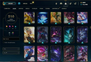Conta prata 4 com TODOS os champs e 210 Skins + 2000 RP - League of Legends LOL