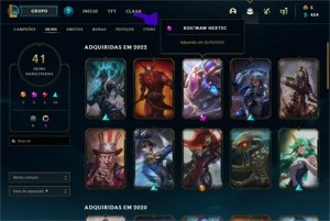 CONTA PLATINA com riven prestígio e miss vingadora - League of Legends LOL