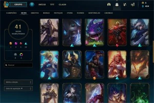 CONTA PLATINA com riven prestígio e miss vingadora - League of Legends LOL