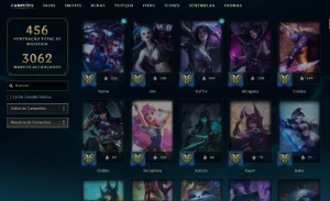 Unranked com TODOS os champs e 574 Skins + 17 Prestigios - League of Legends LOL