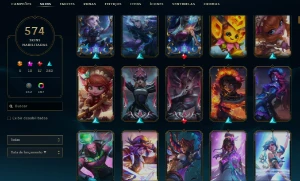 Unranked com TODOS os champs e 574 Skins + 17 Prestigios - League of Legends LOL