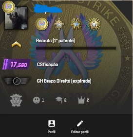 CS2 Prime 4 Medalhas - LEVEL 17500 - Counter Strike