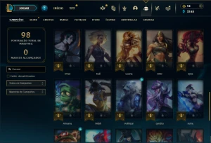 Prata 2 com 45 Champs e 18 Skins ( MAIN SUP ) - League of Legends LOL