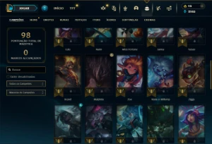 Prata 2 com 45 Champs e 18 Skins ( MAIN SUP ) - League of Legends LOL