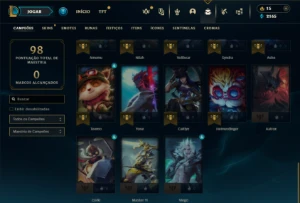 Prata 2 com 45 Champs e 18 Skins ( MAIN SUP ) - League of Legends LOL