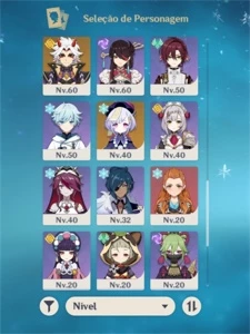 Conta Genshin Impact 16 char 5* e 4 armas 5*